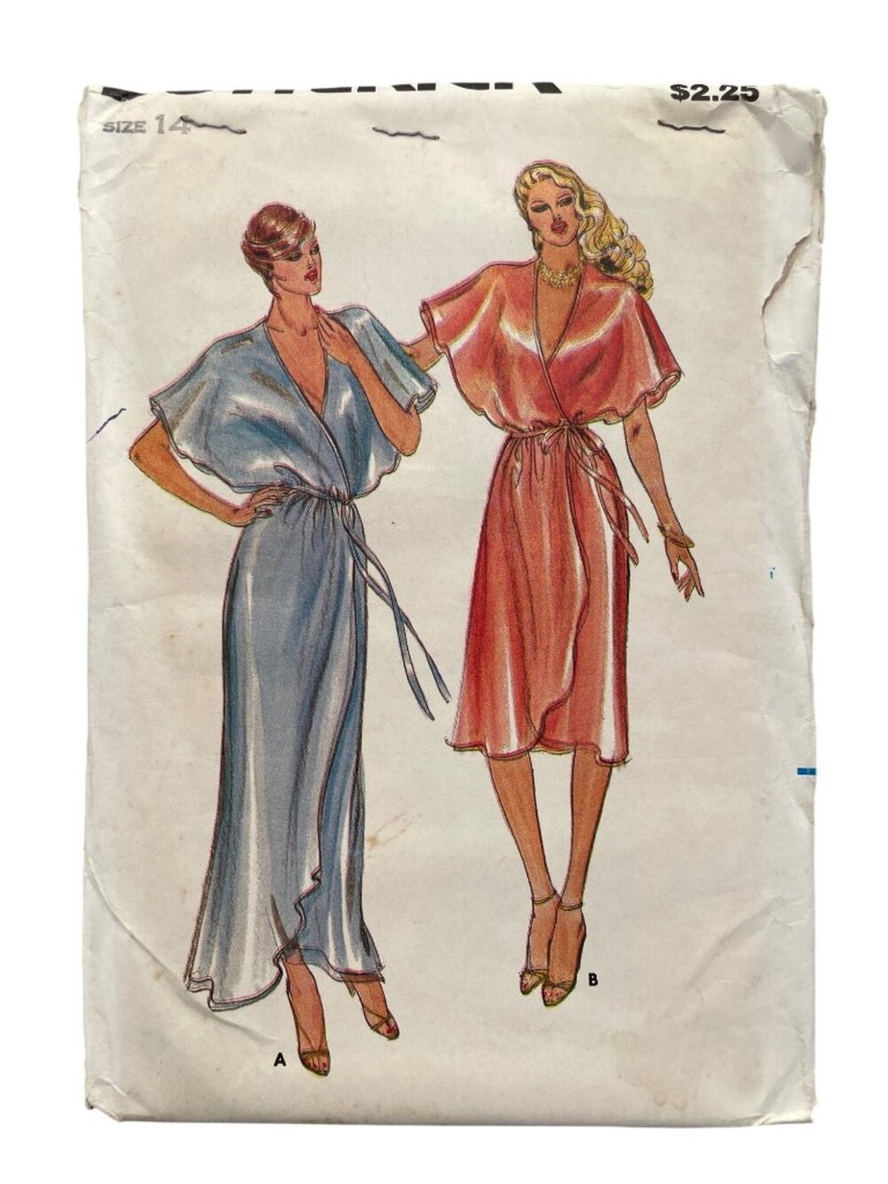 Vintage Butterick 3546 Sewing Pattern Size 14 Misses Wrap Dress Retro Glam CUT